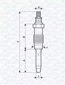 Свічка розжарювання MAGNETI MARELLI 061830166304