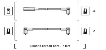 Проводи запалювання Lada Niva 1.7 96-06 (к-кт) (MSK1233) MAGNETI MARELLI 941318111233
