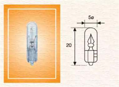 T5 1,2W 12 Лампа накаливания (12V 1,2W T5) MAGNETI MARELLI 003721100000