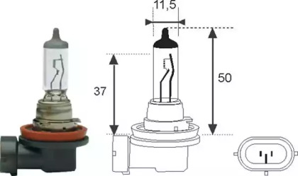 H11 12 Лампа розжарювання (H11 12V 55W) MAGNETI MARELLI 002549100000