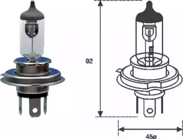 H4 12 Лампа розжарювання (H4 12V 60/55W) MAGNETI MARELLI 002555100000