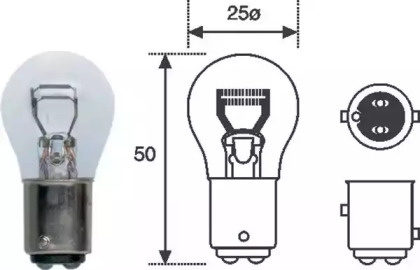 P21 5W 12 Лампа накаливания (12V P21/5W) MAGNETI MARELLI 008528100000