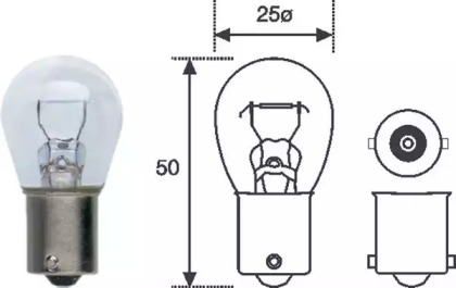 P21W 12 Лампа накаливания (12V P21W) MAGNETI MARELLI 008506100000