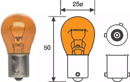 Лампа розжарювання 12V PY21 W MAGNETI MARELLI 008507100000