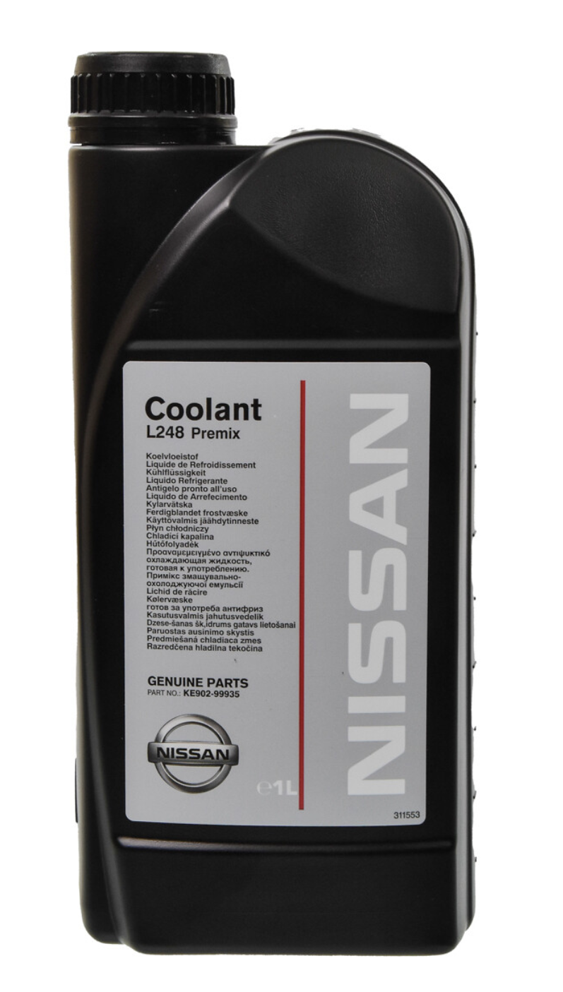 Nissan Coolant L248 Premix (зеленый, готовый -38°С) 1 л. KE90299935