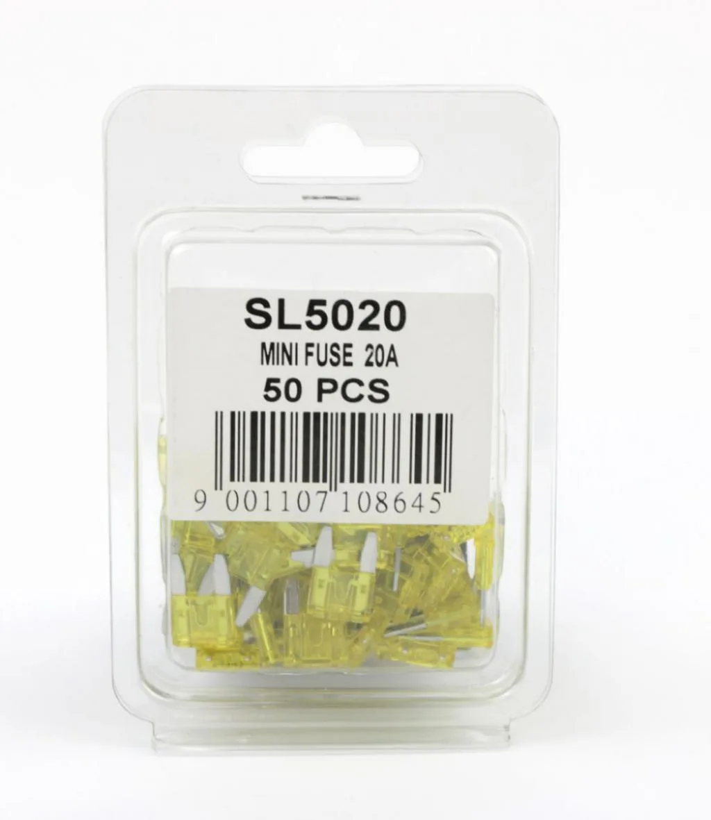 Запобіжник Mini 20A (пластикова упаковка по 50шт) SHAFER SL5020