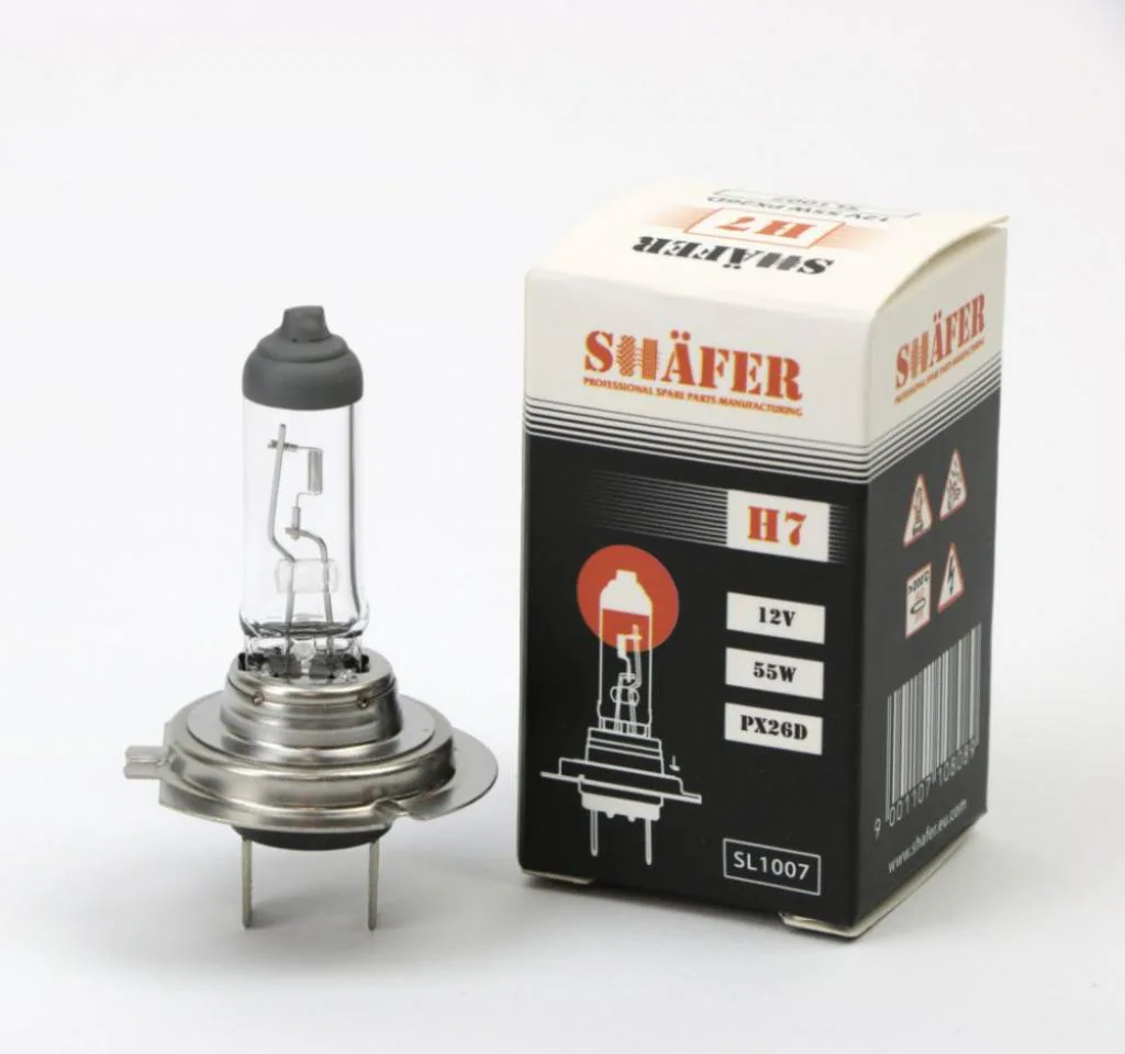 Лампа галогенова H7 12V 55W PX26D  (картонна упаковка 1шт) SHAFER SL1007