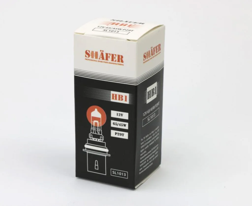 Лампа галогенова HB1 12V 65/45W P29T  (картонна упаковка 1шт) SHAFER SL1013