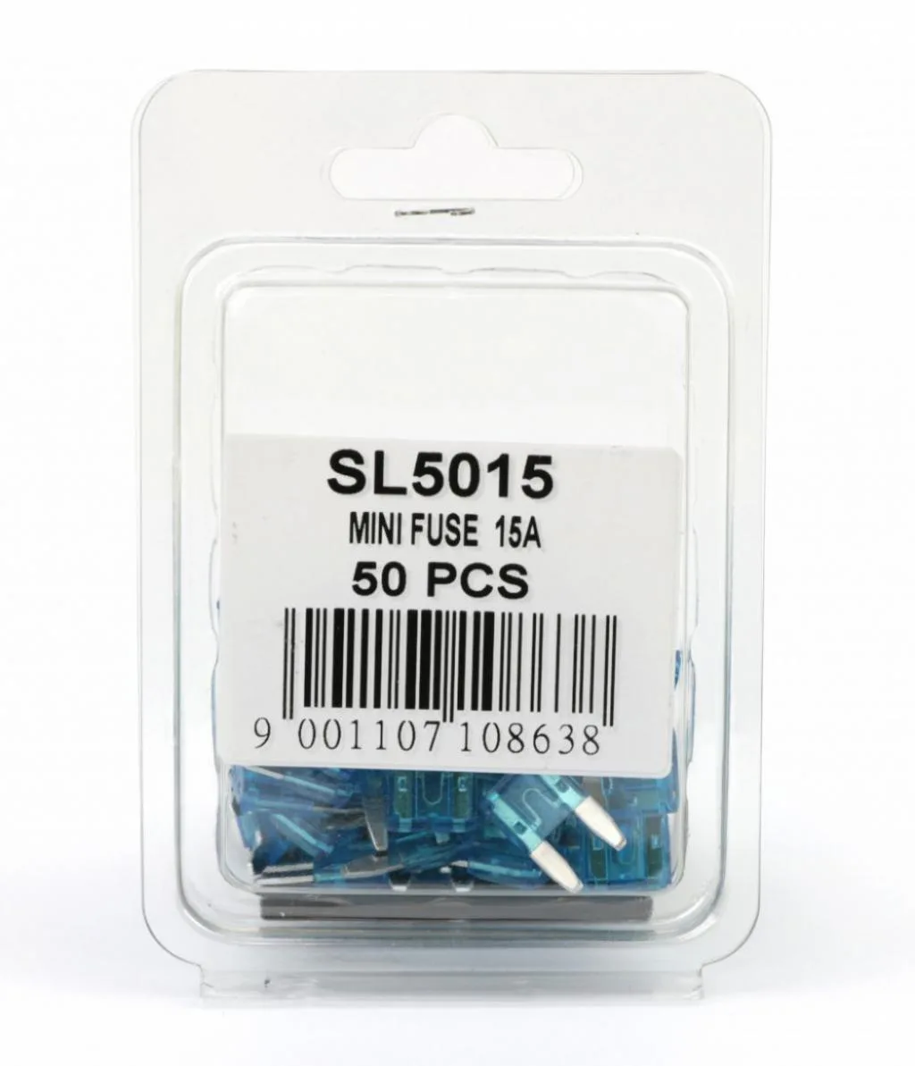 Запобіжник Mini 15A (пластикова упаковка по 50шт) SHAFER SL5015
