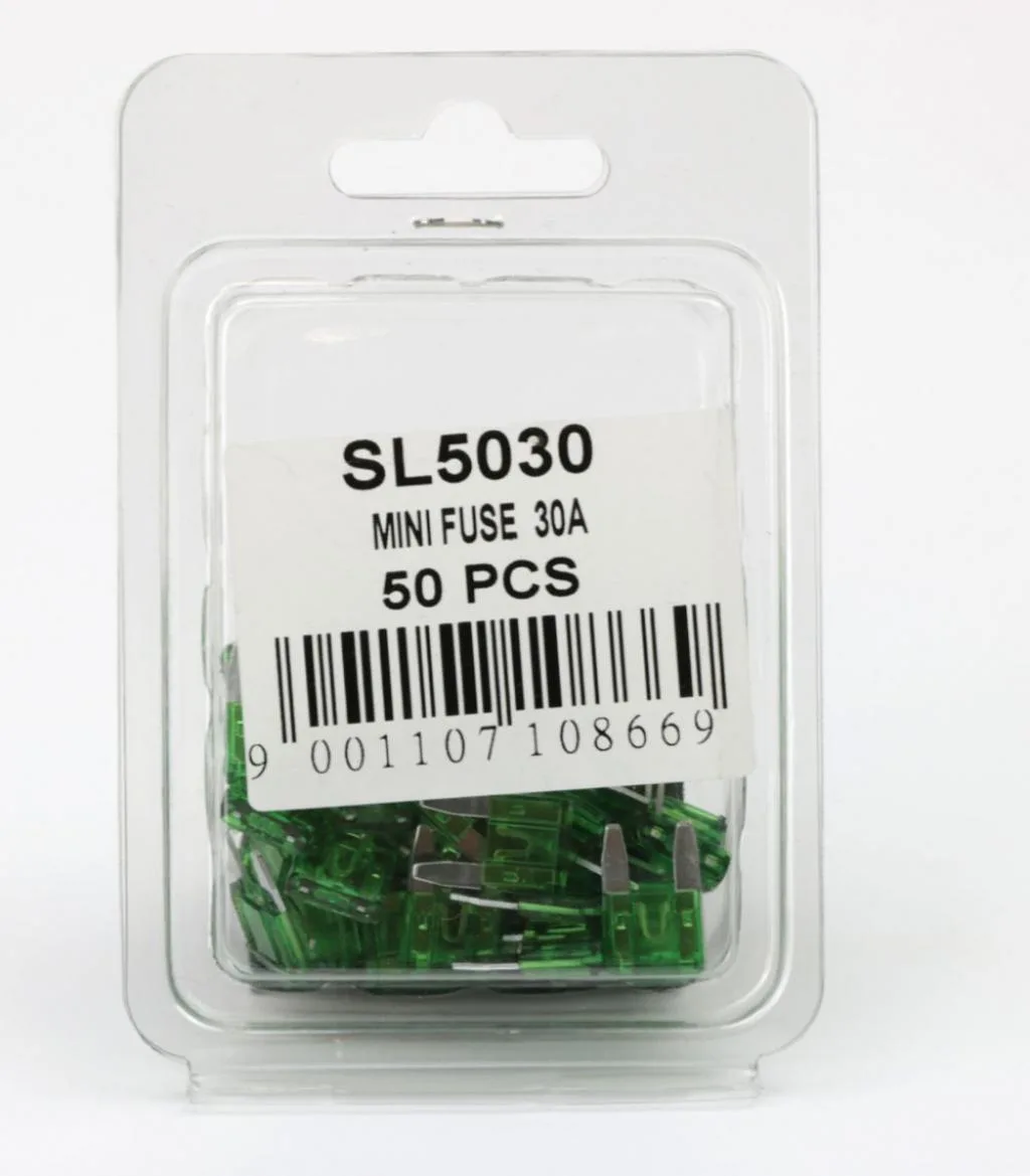 Запобіжник Mini 30A (пластикова упаковка по 50шт) SHAFER SL5030