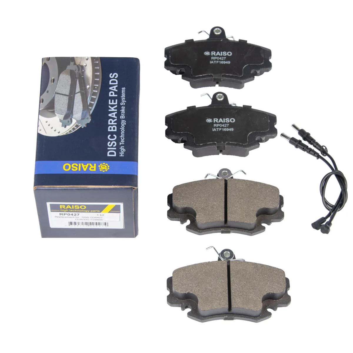 Колодки гальмівні передні Raiso — Renault Logan, Renault Sandero, Renault Megane та ін. RP0427