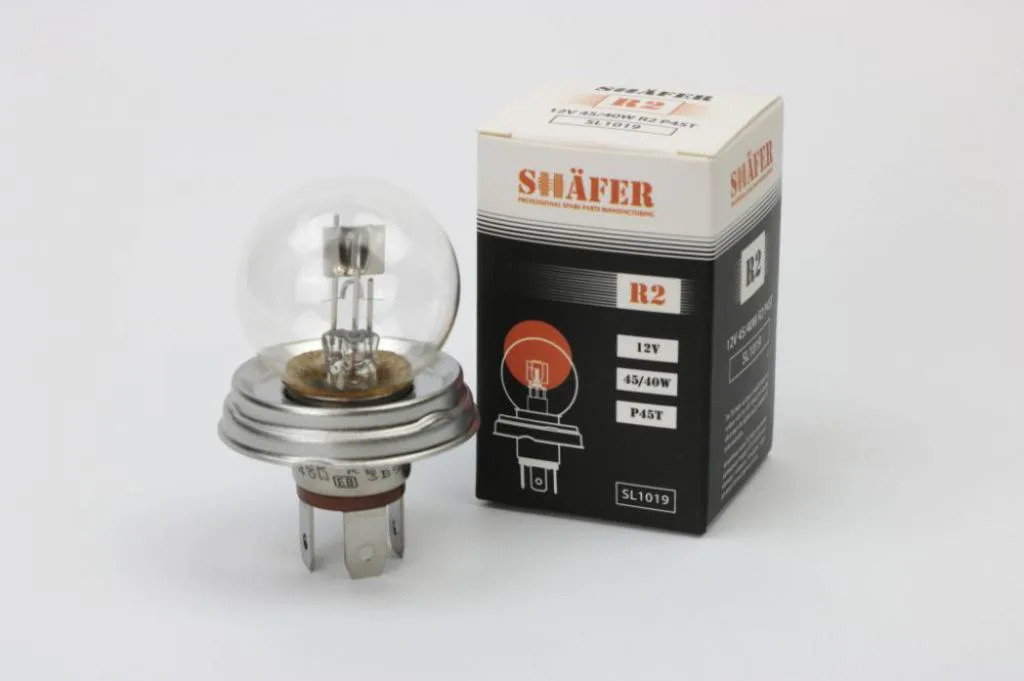 Лампа галогенова R2 12V 45/40W P45T  (картонна упаковка 1шт) SHAFER SL1019