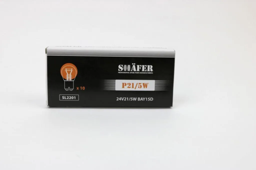 Лампа накалювання 24V21/5W P21/5W BAY15D  (картонна упаковка по 10шт) SHAFER SL2201