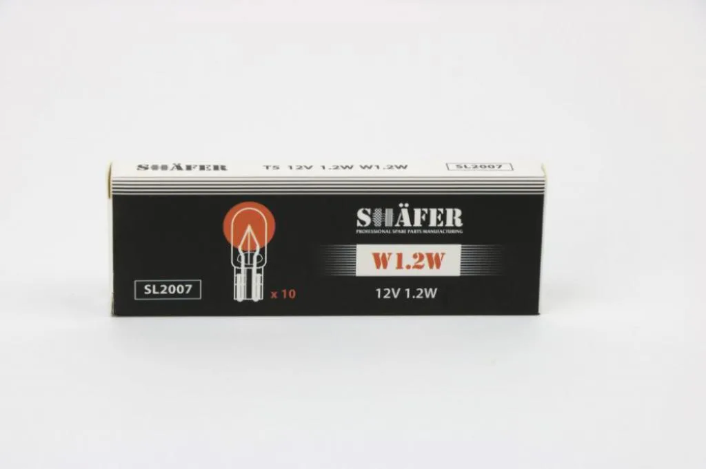 Лампа накалювання 12V 1.2W W1.2W (картонна упаковка по 10шт) SHAFER SL2007