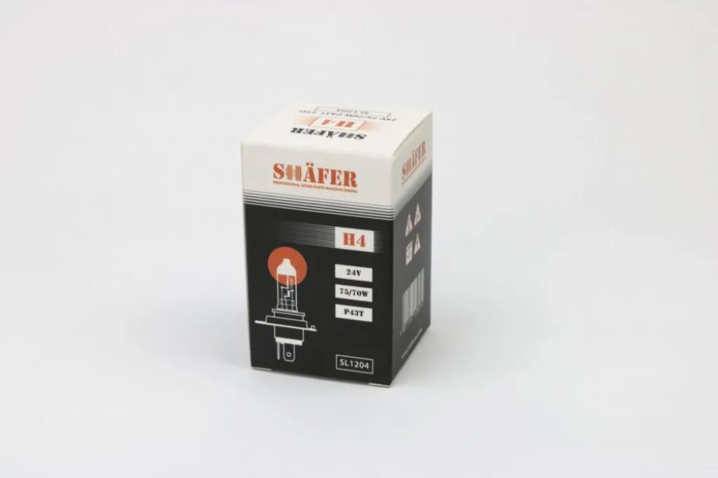 Лампа галогенова H4 24V 75/70W P43T  (картонна упаковка 1шт) SHAFER SL1204