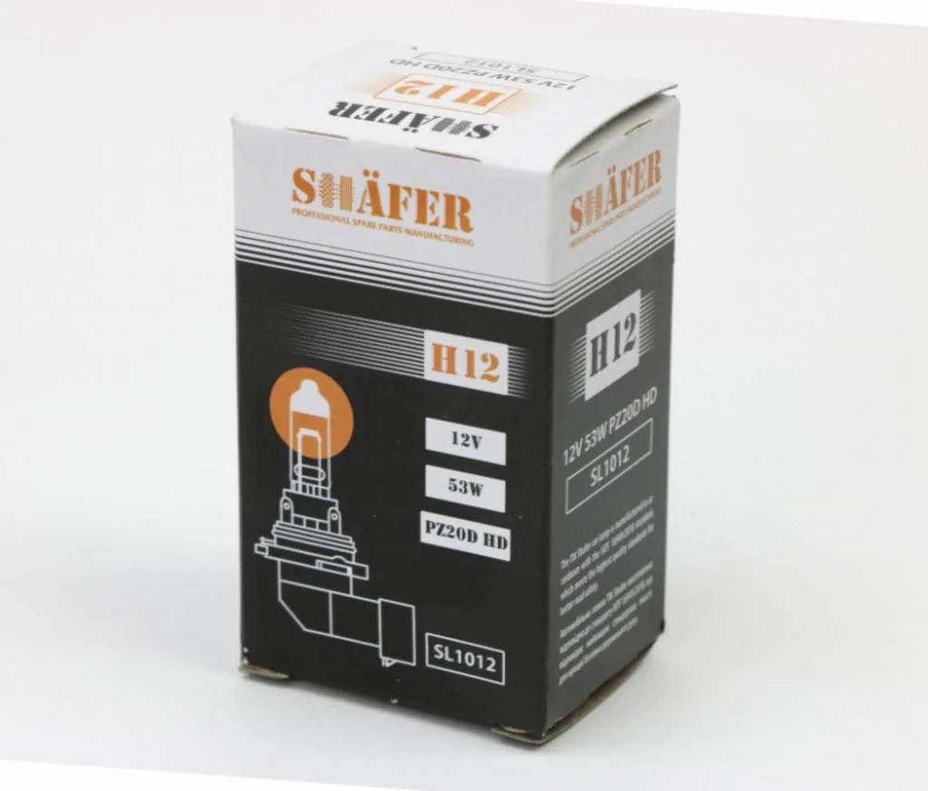 Лампа галогенова H12 12V 53W PZ20D HD  (картонна упаковка 1шт) SHAFER SL1012